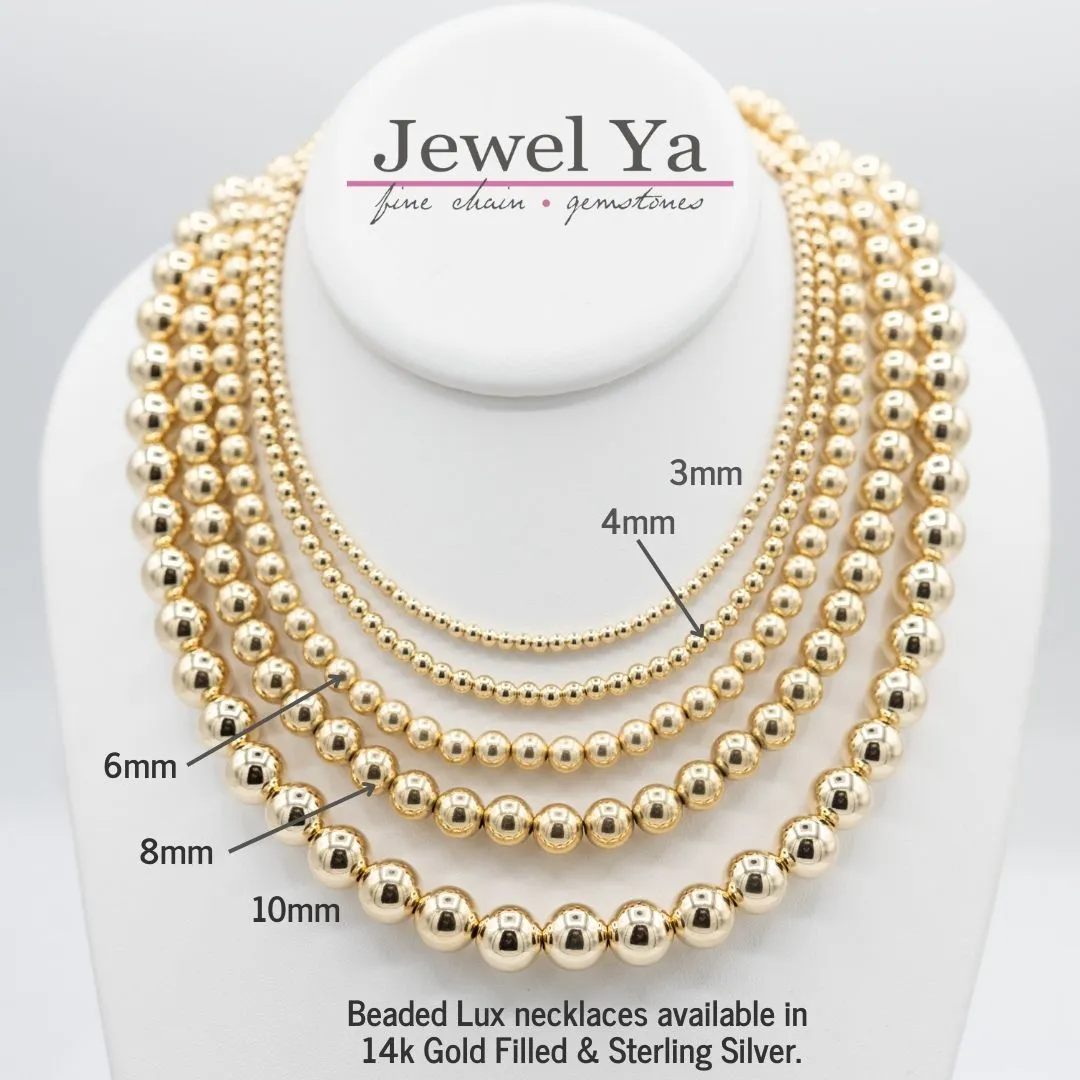 14k Gold Filled 6mm Beaded Lux Necklace