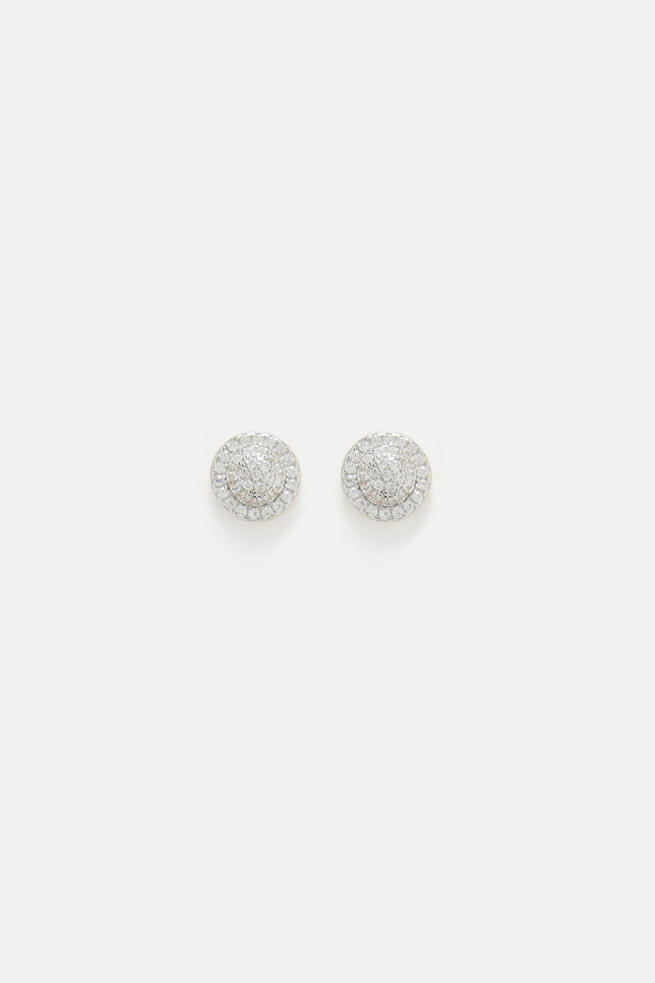 8mm Round Cluster Cubic Zirconia Earring Set - Gold
