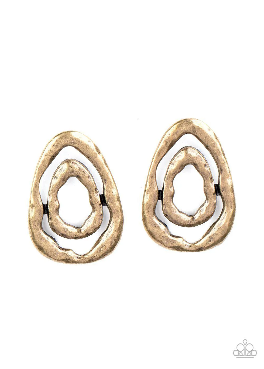 Ancient Ruins Brass Post Earrings - Paparazzi Accessories