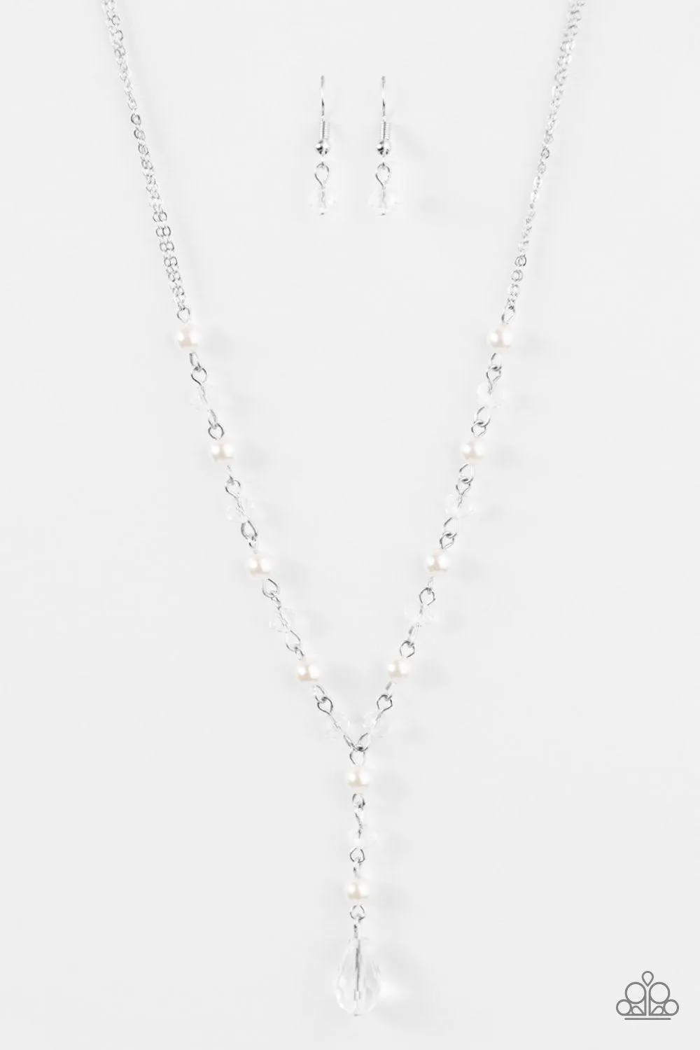 Diva Deluxe White Pearl Tassel Necklace - Paparazzi Accessories