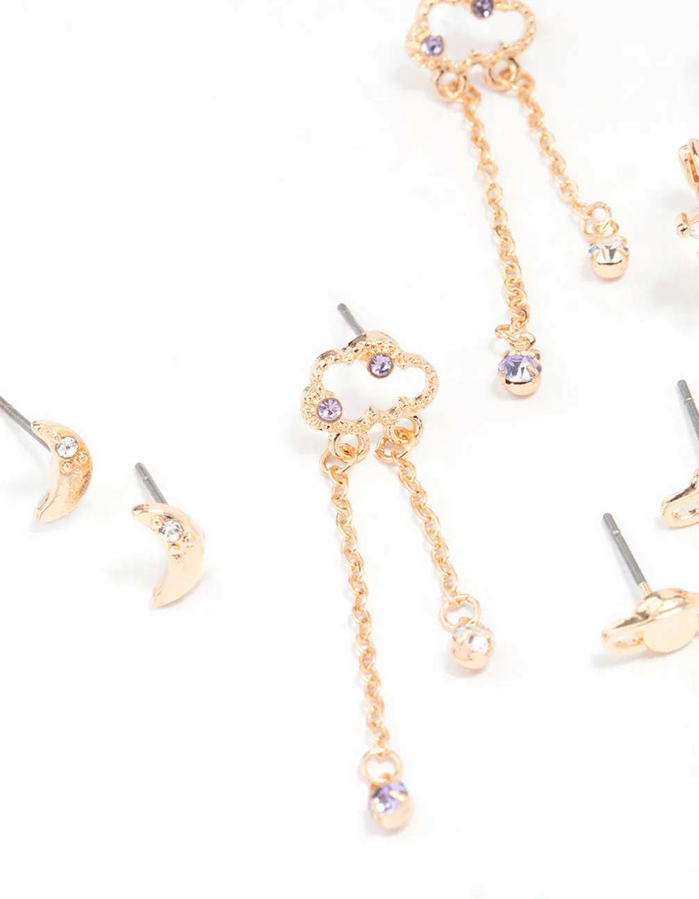 Gold Cluster Mixed Earring 4-Pack
