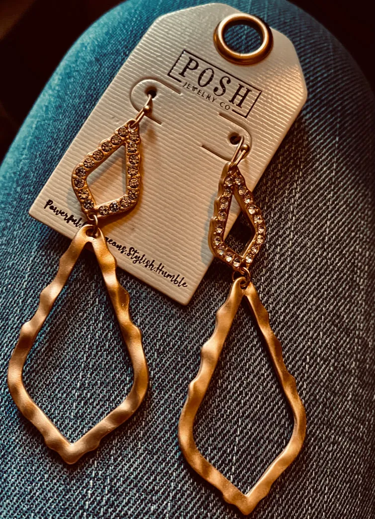 Gold Hammered Earrings New