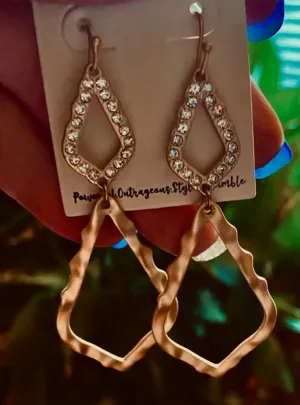 Gold Hammered Earrings New