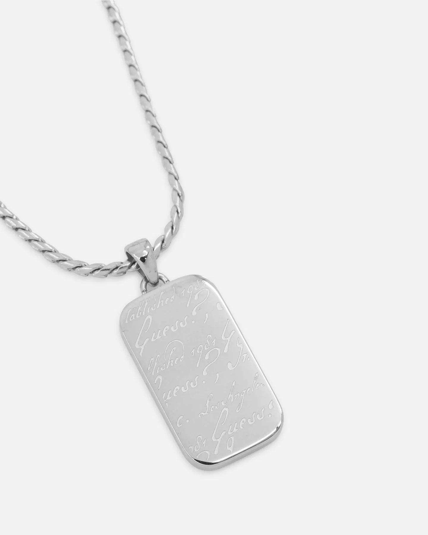 Guess Mainline Script Tag 26" Necklace Multi