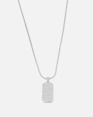 Guess Mainline Script Tag 26" Necklace Multi