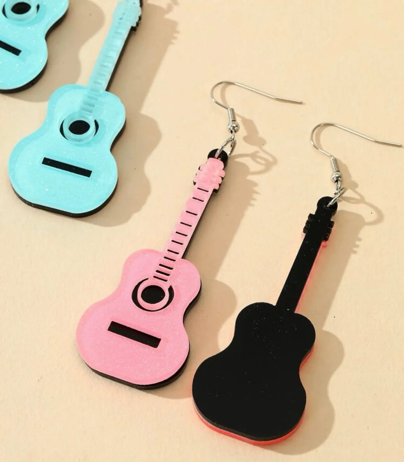 Guitar Earrings - Music Earrings, Guitar Jewelry, Guitar Accessories, Music Teacher, Musical Notes