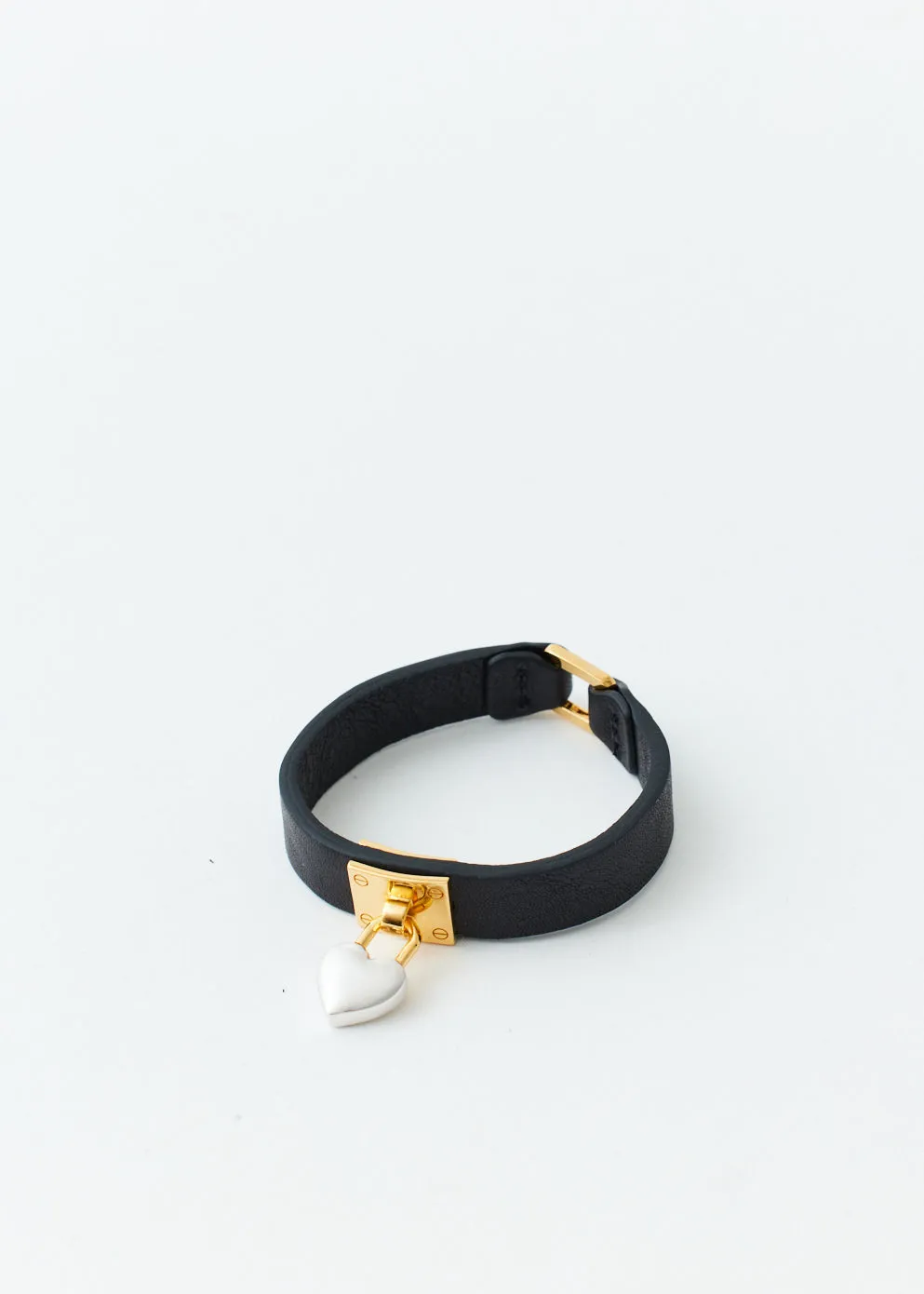 Heart Padlock Leather Bracelet