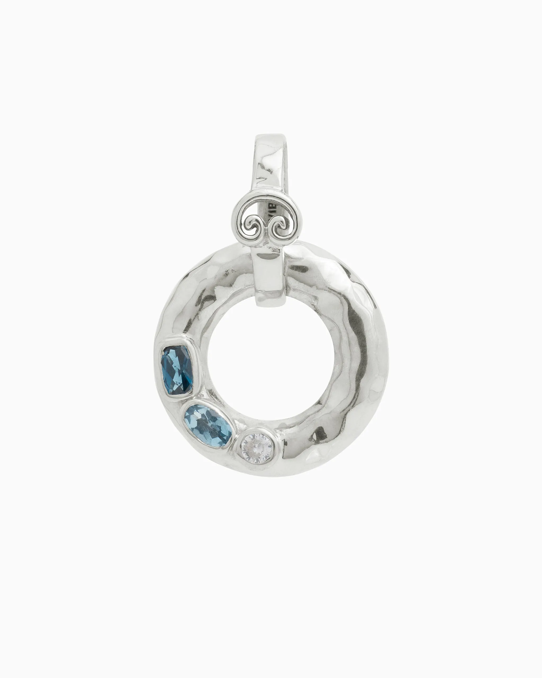 One Love Pendant with Stones - London Blue Topaz/Hampton Blue Topaz/White Zircon