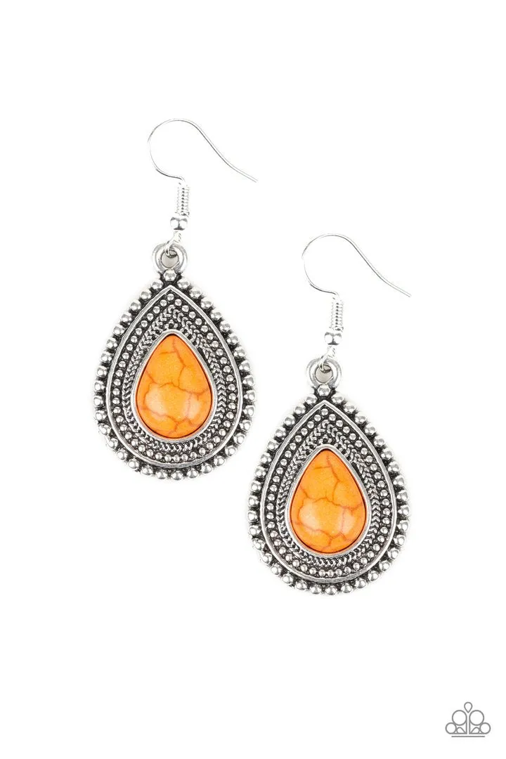 Paparazzi Happy Horizons - Orange Earrings