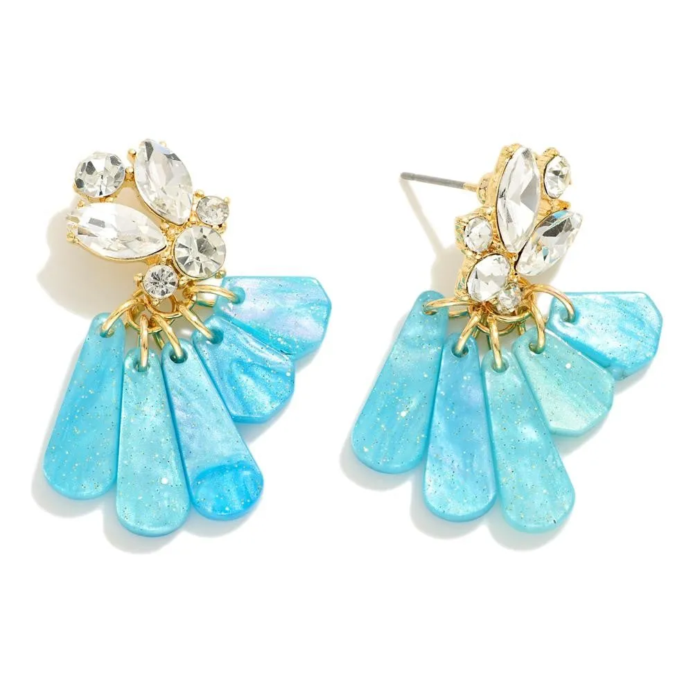 Rhinestone Cluster Blue Acrylic Glitter Tassels