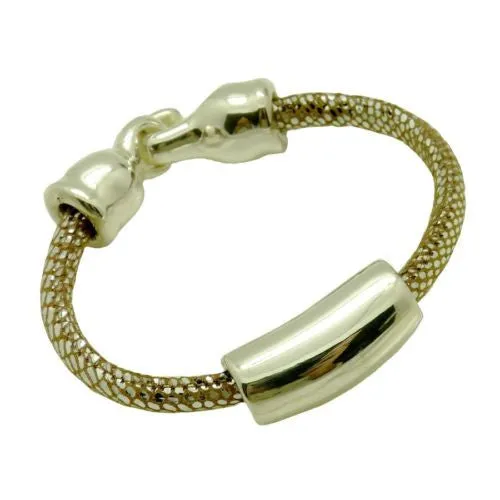 Simon Sebbag Sterling Silver 925 Bead Bracelet Sueded Pearl Leather 230P