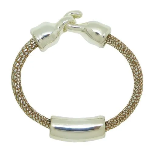 Simon Sebbag Sterling Silver 925 Bead Bracelet Sueded Pearl Leather 230P
