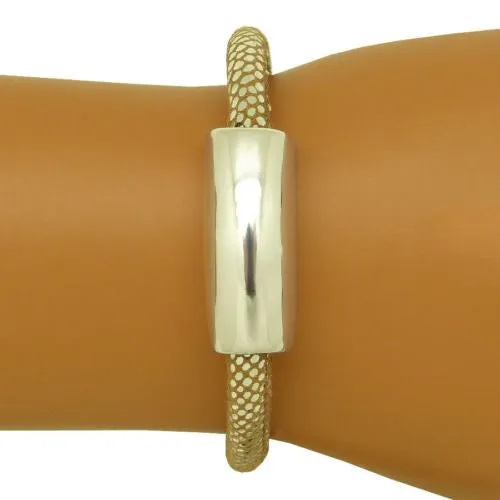 Simon Sebbag Sterling Silver 925 Bead Bracelet Sueded Pearl Leather 230P