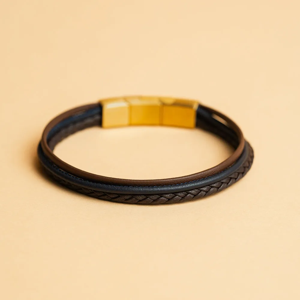Triple bracelet with three kinds of Italian nappa leather