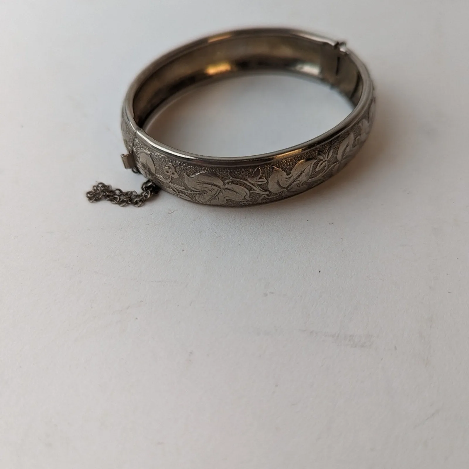 Vintage Silver Engraved  Bangle