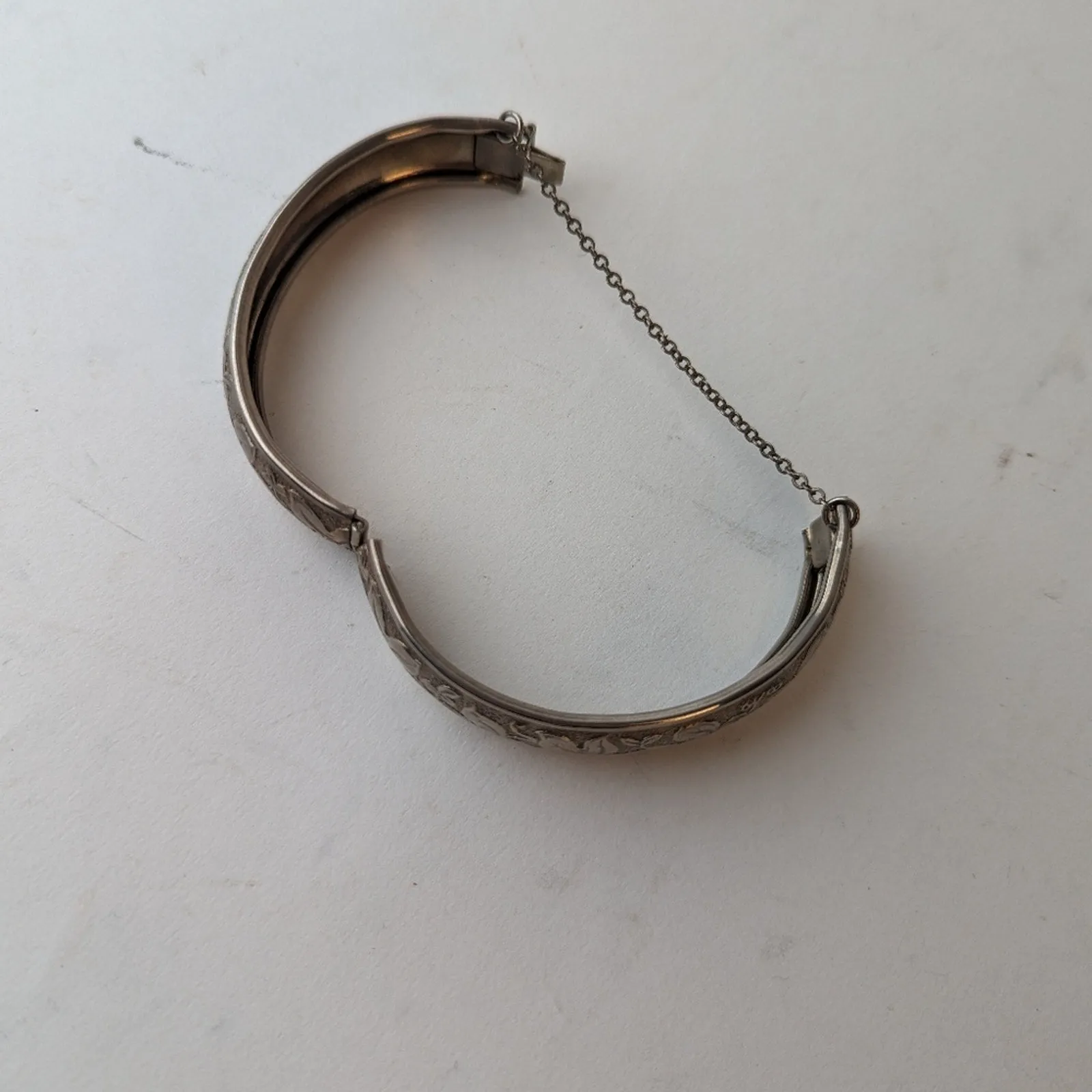 Vintage Silver Engraved  Bangle